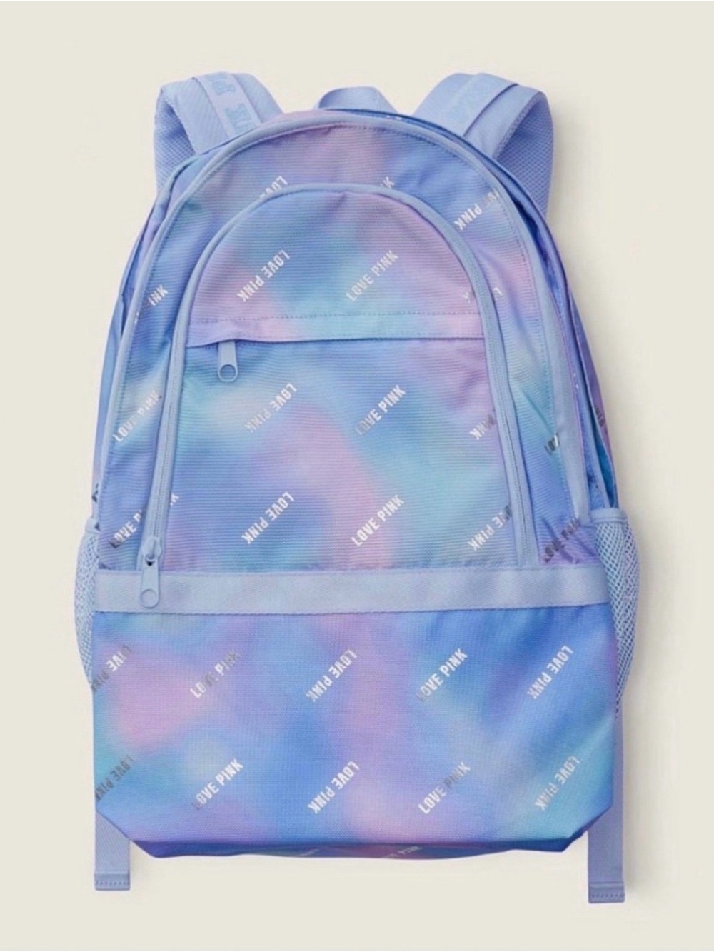 PINK Victoria's Secret Pastel Blue & Lavender Tie-Dye Backpack